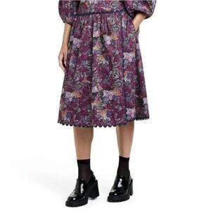 Skirt- Kika Vargas x Target Skirt Coral Reef Scallop Edge Midi Purple